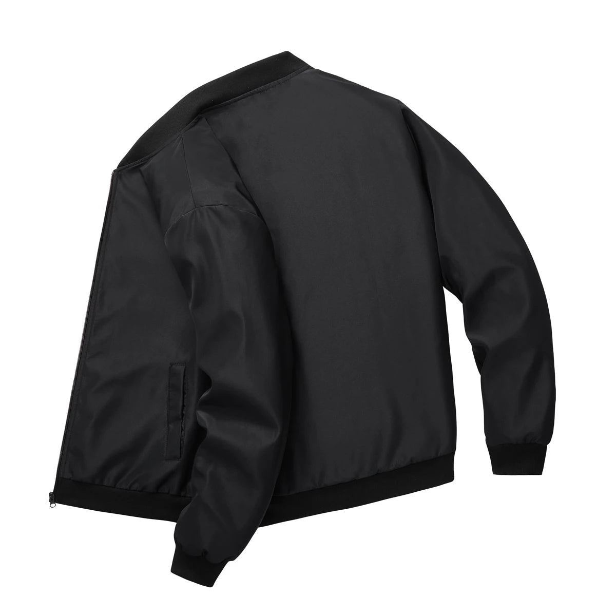 Jaqueta Masculina de Gola de Beisebol - Nova para Primavera e Outono de 2024, Curta, Solta, em Cor Sólida, Estilo Casual e de Negócios, Casaco Fino em Tendência.