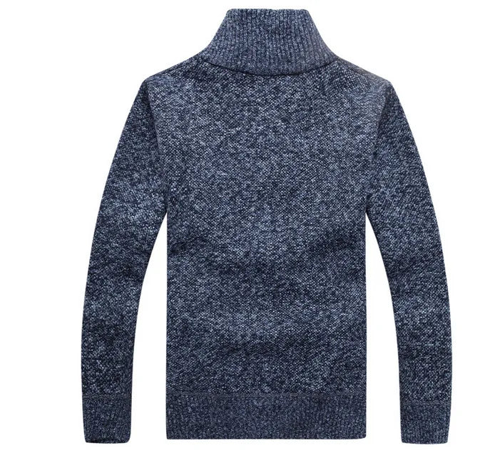 Jaquetas de malha masculinas para outono e inverno, grossas, macias e quentes, com mangas longas e gola. Perfeitas para um estilo casual e moderno.