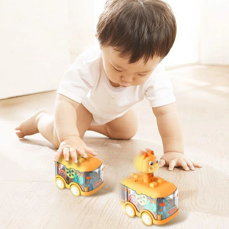 Carro de animais do bebê brinquedos da criança imprensa e ir carros puxar para trás carro iluminar brinquedos carros de corda para crianças 1 2 anos de idade menino presentes de aniversário