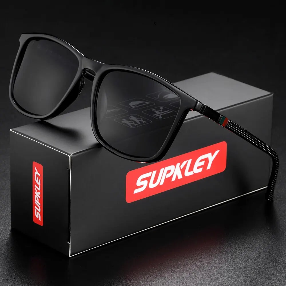 SUPKLEY Óculos de Sol Esportivos para Homens  Óculos de sol polarizados, confortáveis e leves, com design quadrado. Um acessório masculino perfeito para o dia a dia.