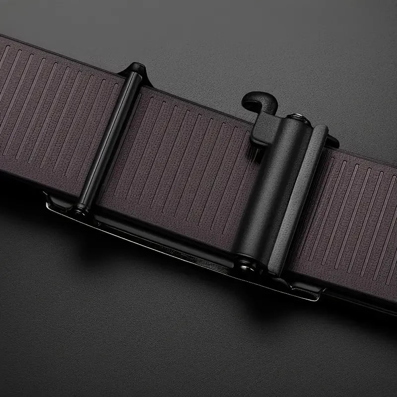 Cinto de Couro PU Masculino Elegante Cintos da Moda para o Dia a Dia, Lazer, Festas, Festivais e Trabalho Com Fivela Automática de Negócios