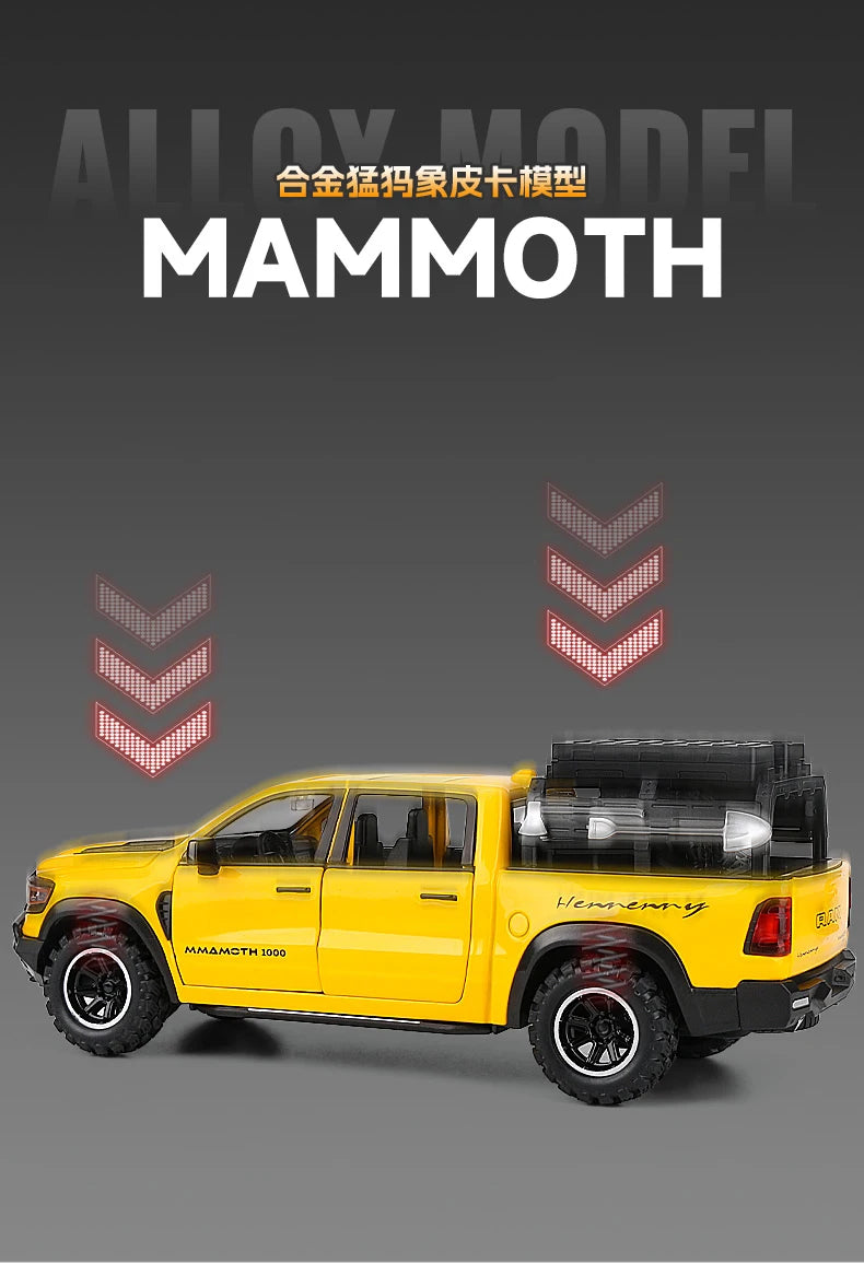 Dodge Ram 1000 TRX Mamute 1:32 - Pickup com Som, Luz e Movimento Para Trás - Brinquedo Colecionável para Crianças, Presente Ideal de Aniversário!
