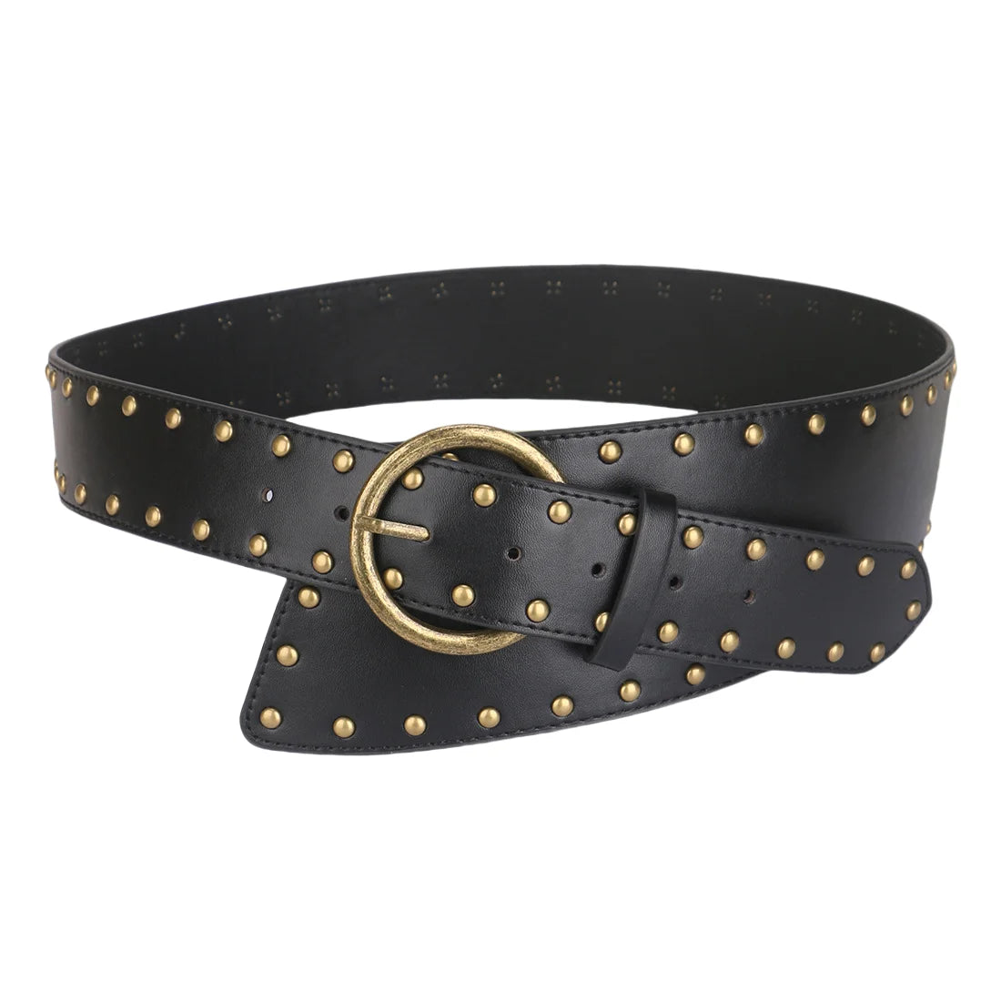 Fivela para Cinto com Rebites para Senhoras Fivela de Bronze com Parafuso Prisioneiro Ideal para Decorar a Cintura Perfeita para Vestidos e Casacos no Estilo Cowgirl