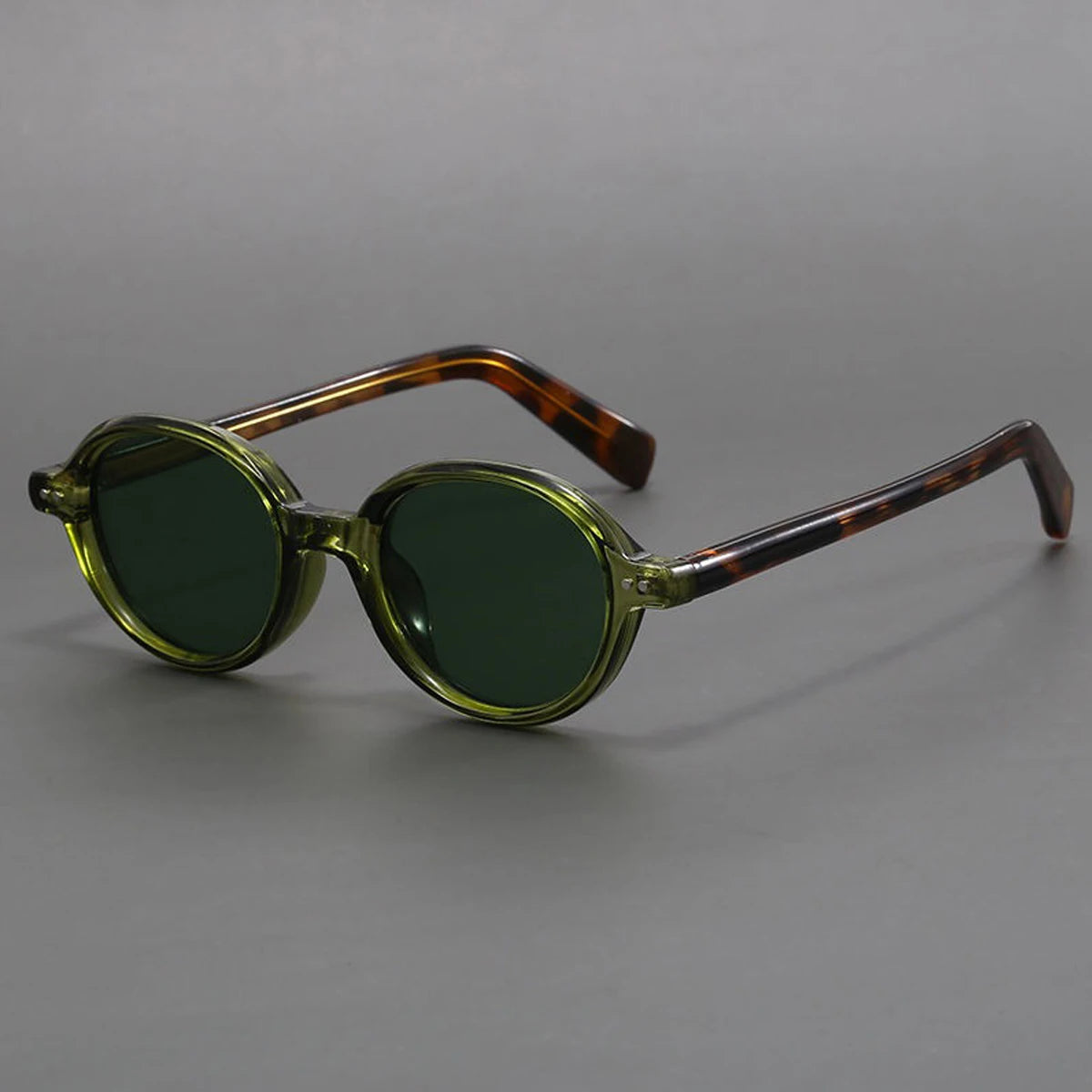 Óculos de Sol Redondos Pequenos de Acetato Polarizados para Homens e Mulheres Óculos de sol ovais femininos retrô em TR90 e acetato.