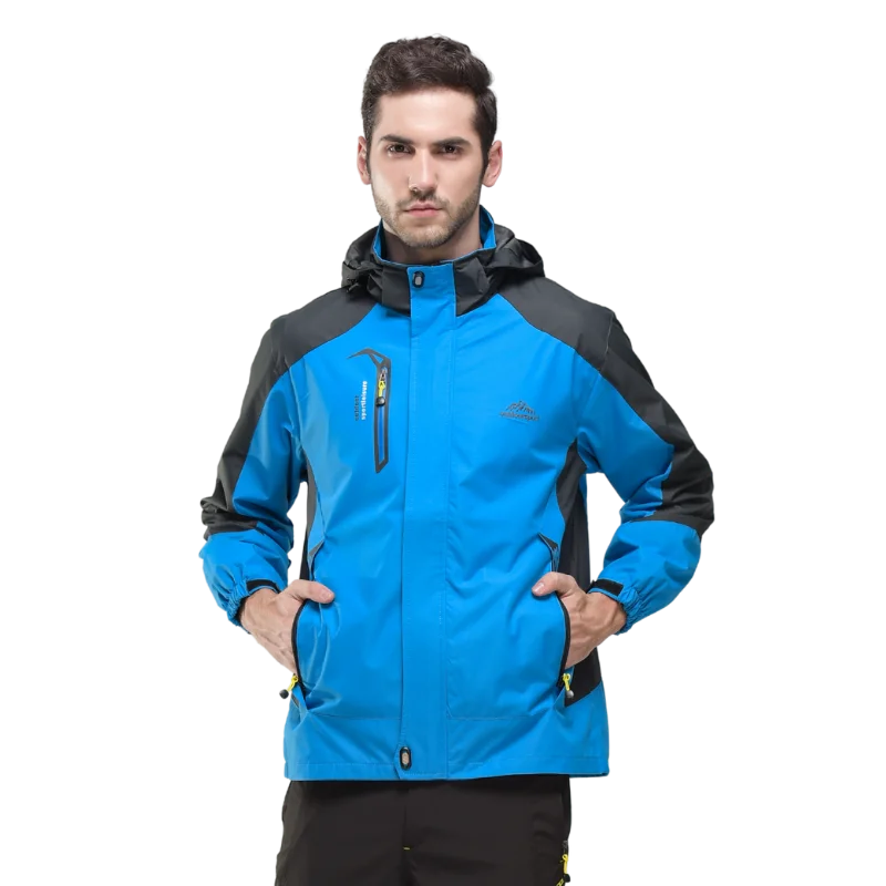 Jaqueta Trvlwego para Acampamento e Caminhadas Masculinas - Outono, Esportes ao Ar Livre, Escalada, Trekking. Blusão de Viagem à Prova d'Água - Preto