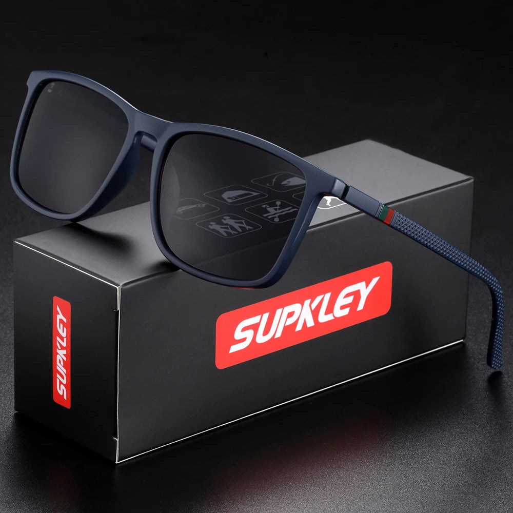 SUPKLEY Óculos de Sol Esportivos para Homens  Óculos de sol polarizados, confortáveis e leves, com design quadrado. Um acessório masculino perfeito para o dia a dia.