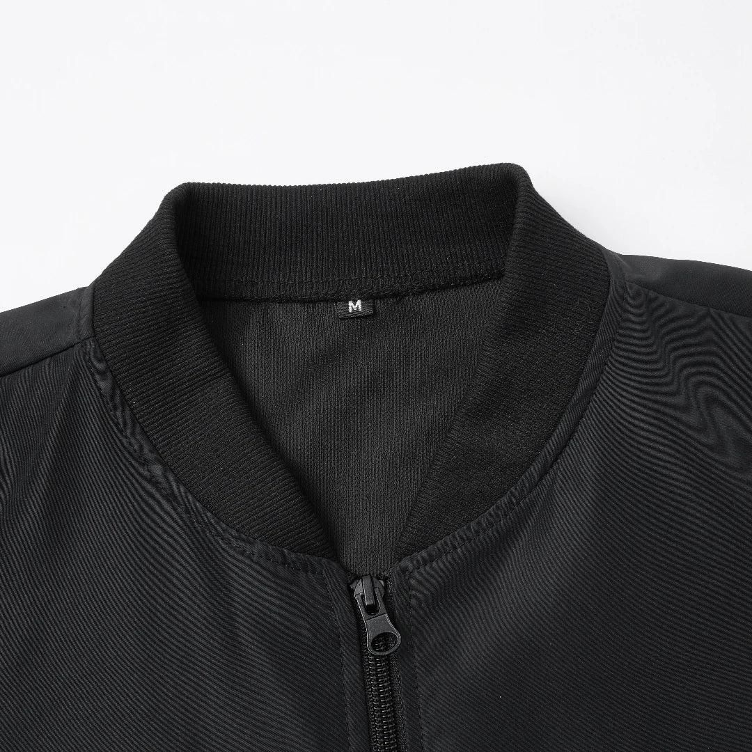 Jaqueta Masculina de Gola de Beisebol - Nova para Primavera e Outono de 2024, Curta, Solta, em Cor Sólida, Estilo Casual e de Negócios, Casaco Fino em Tendência.