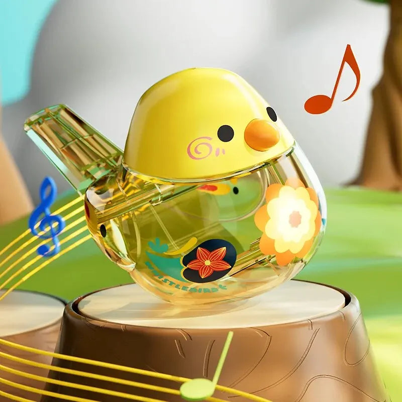 Apito de pássaro aquático para bebês e crianças – brinquedo educativo musical com adição de água, ideal para estímulo sensorial e treinamento auditivo.