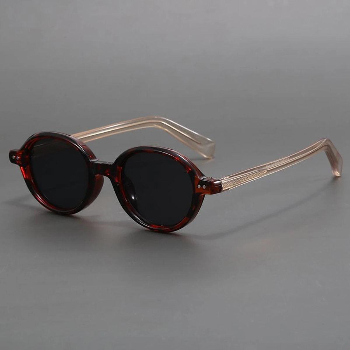 Óculos de Sol Redondos Pequenos de Acetato Polarizados para Homens e Mulheres Óculos de sol ovais femininos retrô em TR90 e acetato.