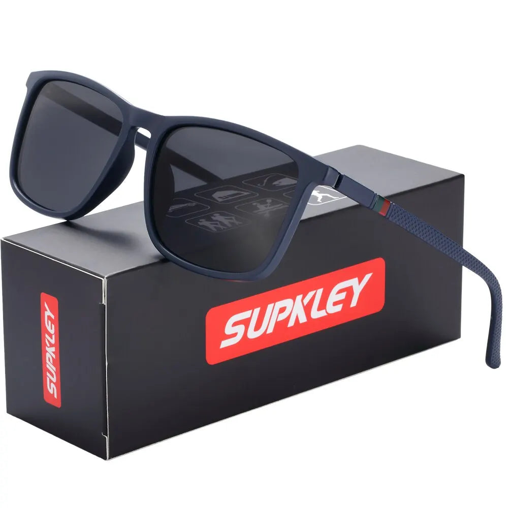 SUPKLEY Óculos de Sol Esportivos para Homens  Óculos de sol polarizados, confortáveis e leves, com design quadrado. Um acessório masculino perfeito para o dia a dia.