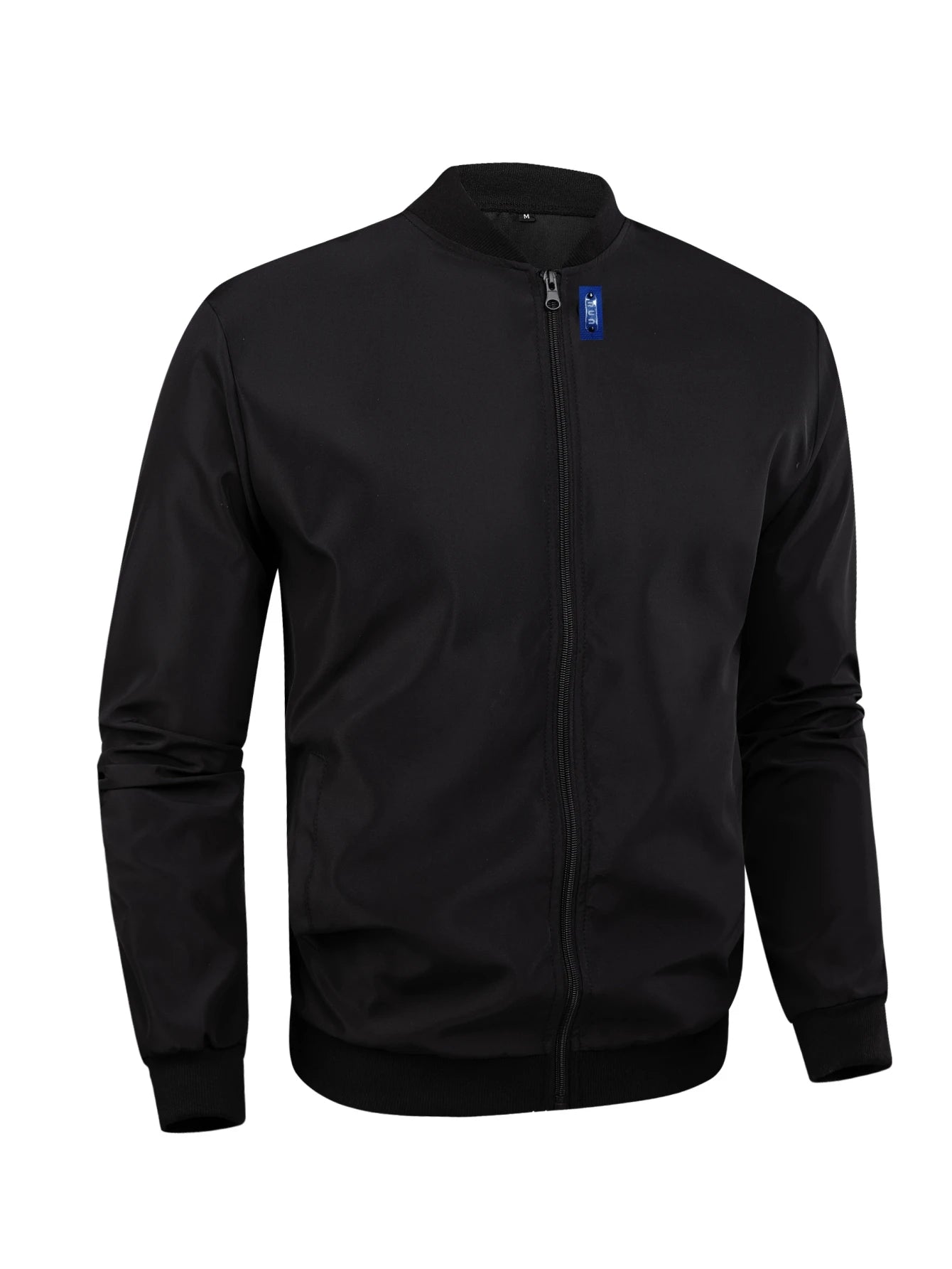 Jaqueta Masculina de Gola de Beisebol - Nova para Primavera e Outono de 2024, Curta, Solta, em Cor Sólida, Estilo Casual e de Negócios, Casaco Fino em Tendência.