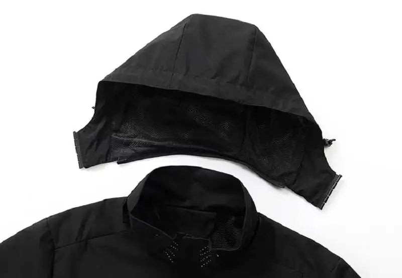 Jaqueta de chuva impermeável masculina leve exterior com capuz capa de chuva ao