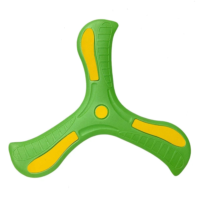 Brinquedo boomerang de três folhas, macio e interativo, para crianças e adultos