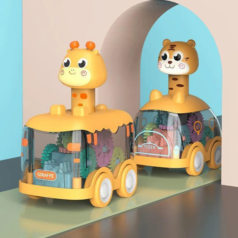 Carro de animais do bebê brinquedos da criança imprensa e ir carros puxar para trás carro iluminar brinquedos carros de corda para crianças 1 2 anos de idade menino presentes de aniversário