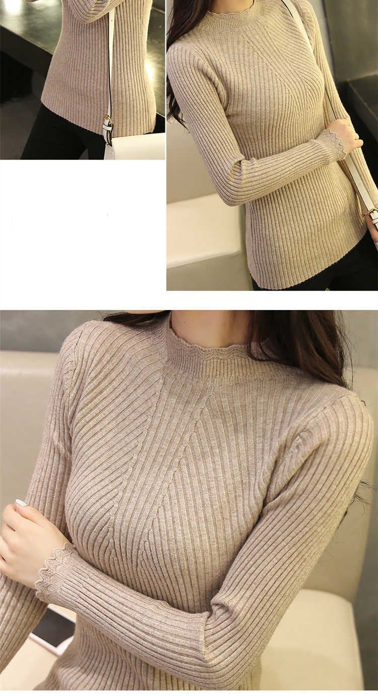 Aproveite a temporada de outono com estilo! A blusa feminina Eveisi apresenta um sofisticado mock neck e delicados babados, perfeita para compor looks casuais e elegantes.