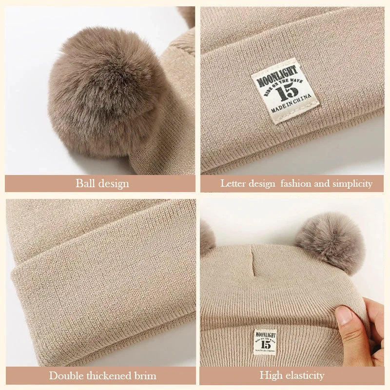 Gorro de lã em cor sólida, ideal para recém-nascidos. Com pompom, é perfeito para o inverno, mantendo os pequenos aquecidos. Disponível para crianças de 0 a 3 anos.
