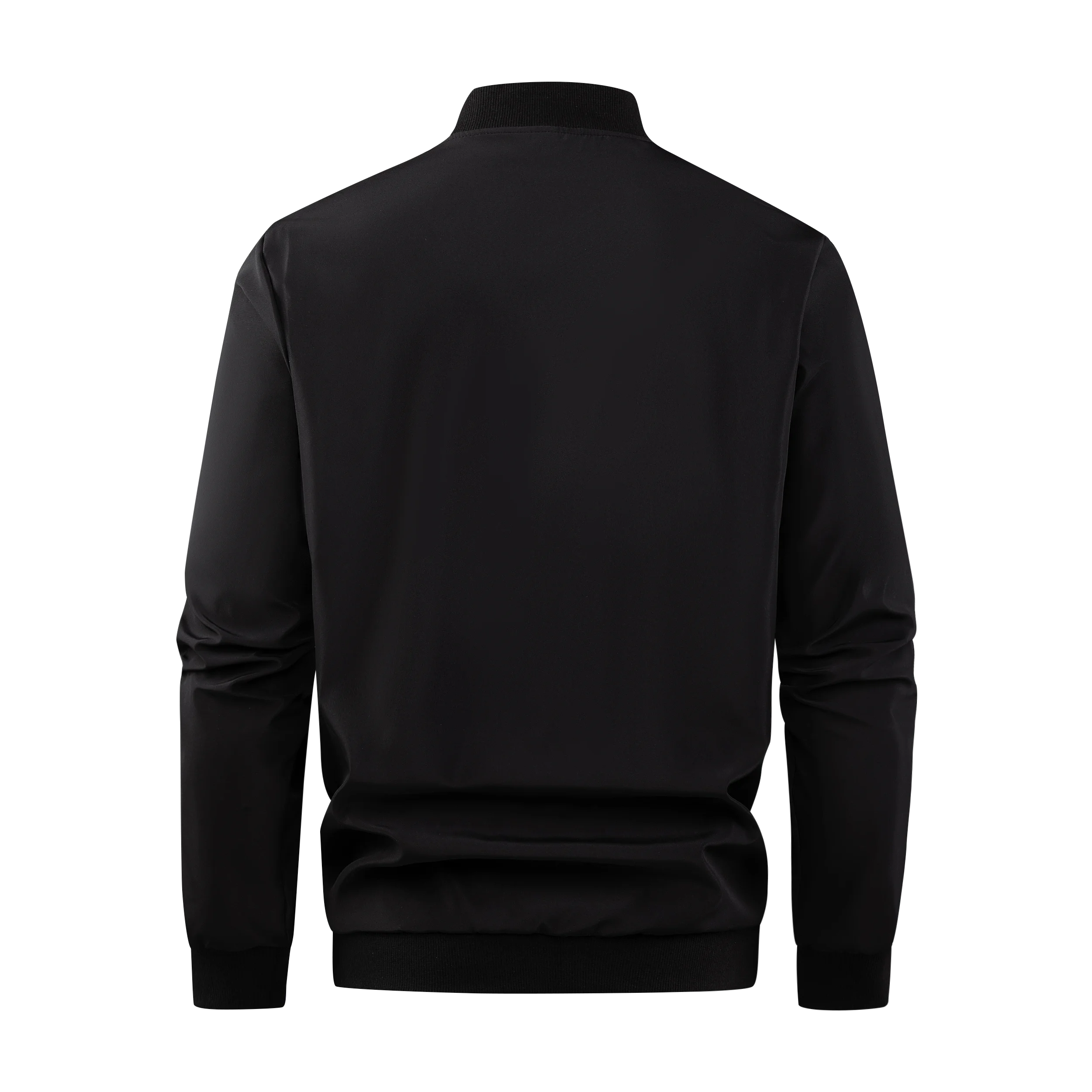 Jaqueta Masculina de Gola de Beisebol - Nova para Primavera e Outono de 2024, Curta, Solta, em Cor Sólida, Estilo Casual e de Negócios, Casaco Fino em Tendência.