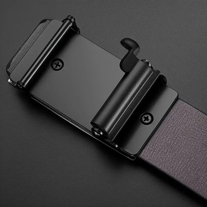 Cinto de Couro PU Masculino Elegante Cintos da Moda para o Dia a Dia, Lazer, Festas, Festivais e Trabalho Com Fivela Automática de Negócios