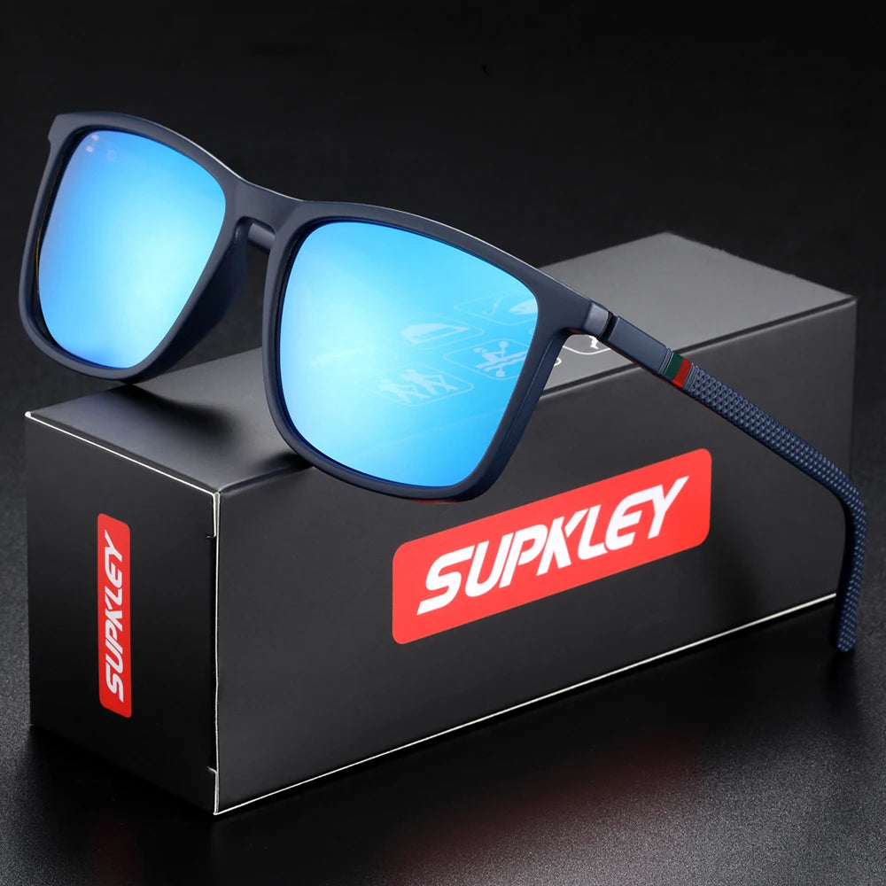 SUPKLEY Óculos de Sol Esportivos para Homens  Óculos de sol polarizados, confortáveis e leves, com design quadrado. Um acessório masculino perfeito para o dia a dia.