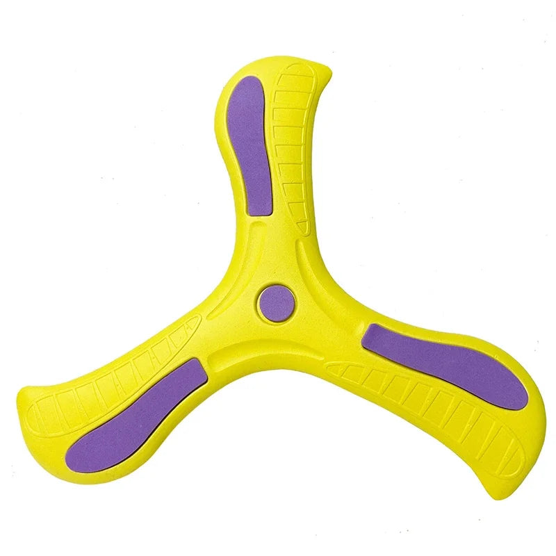 Brinquedo boomerang de três folhas, macio e interativo, para crianças e adultos