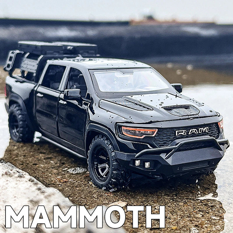Dodge Ram 1000 TRX Mamute 1:32 - Pickup com Som, Luz e Movimento Para Trás - Brinquedo Colecionável para Crianças, Presente Ideal de Aniversário!