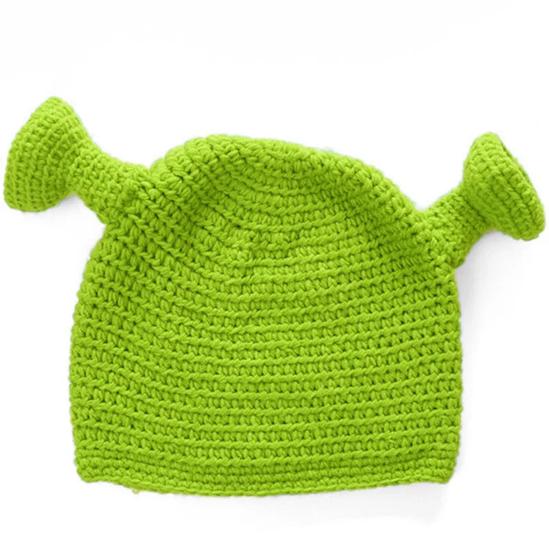 Chapéus de Inverno para Mulheres e Homens Modelo: Balaclava Monstro Shrek Material: Lã Estilo: Criativo e Engraçado Tipo: Chapéu de Malha Características: Mão Pura Ideal para: Inverno e Uso Casual