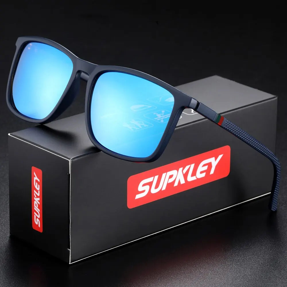 SUPKLEY Óculos de Sol Esportivos para Homens  Óculos de sol polarizados, confortáveis e leves, com design quadrado. Um acessório masculino perfeito para o dia a dia.