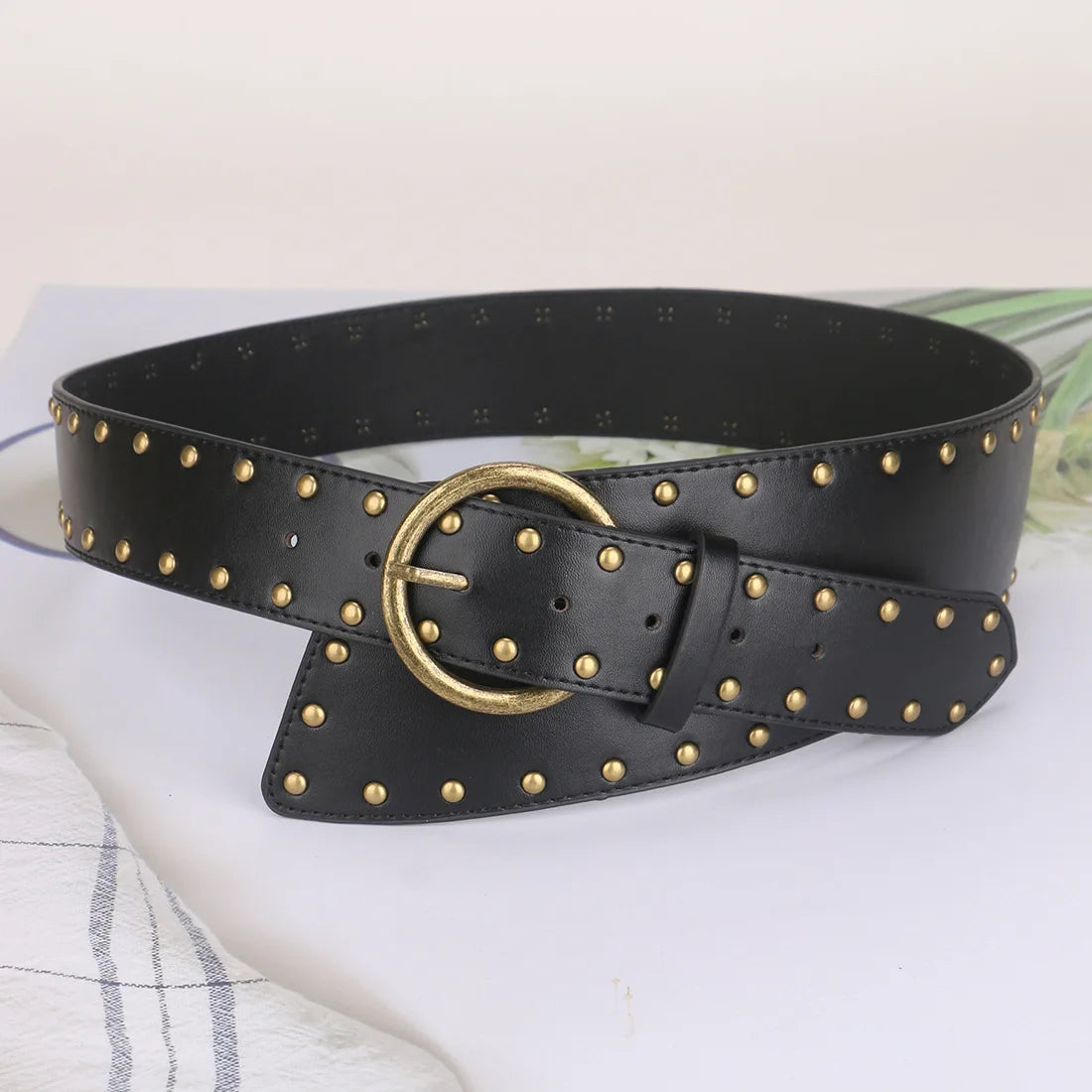 Fivela para Cinto com Rebites para Senhoras Fivela de Bronze com Parafuso Prisioneiro Ideal para Decorar a Cintura Perfeita para Vestidos e Casacos no Estilo Cowgirl