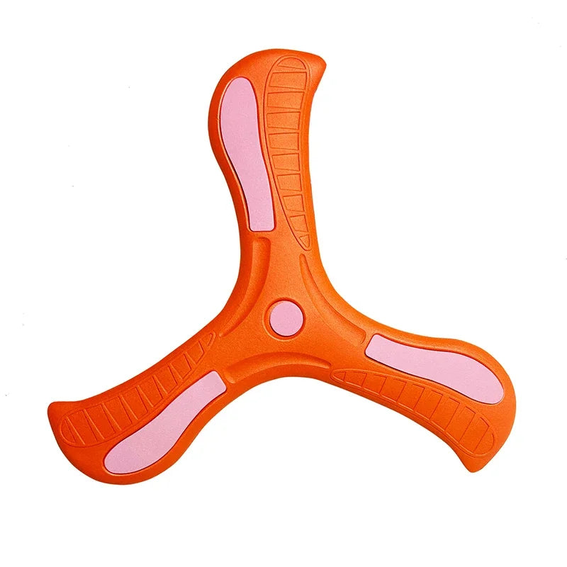 Brinquedo boomerang de três folhas, macio e interativo, para crianças e adultos