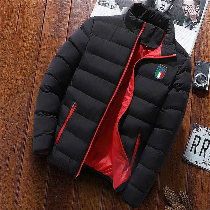 Jaqueta Masculina Parker - Nova para Outono/Inverno de 2025, Grossa, com Gola Alta, Ideal para Acampamento ao Ar Livre, Estilo Fashion.