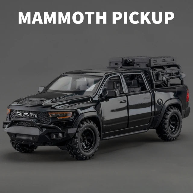 Dodge Ram 1000 TRX Mamute 1:32 - Pickup com Som, Luz e Movimento Para Trás - Brinquedo Colecionável para Crianças, Presente Ideal de Aniversário!