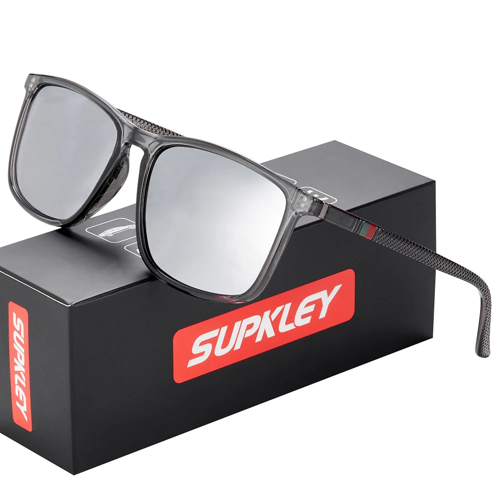 SUPKLEY Óculos de Sol Esportivos para Homens  Óculos de sol polarizados, confortáveis e leves, com design quadrado. Um acessório masculino perfeito para o dia a dia.