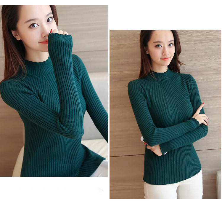 Aproveite a temporada de outono com estilo! A blusa feminina Eveisi apresenta um sofisticado mock neck e delicados babados, perfeita para compor looks casuais e elegantes.