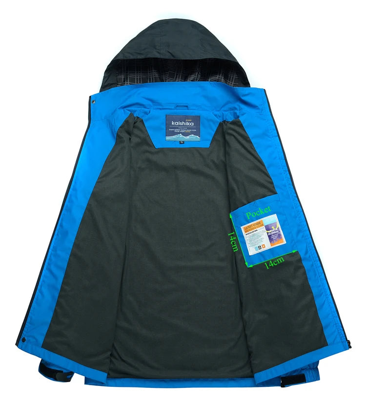 Jaqueta Trvlwego para Acampamento e Caminhadas Masculinas - Outono, Esportes ao Ar Livre, Escalada, Trekking. Blusão de Viagem à Prova d'Água - Preto