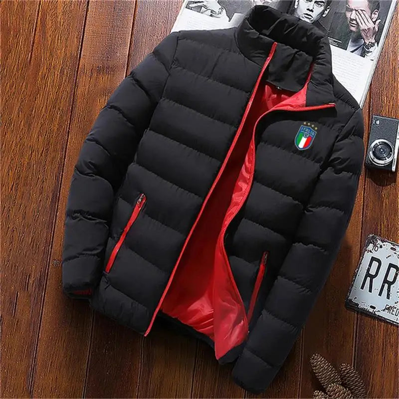 Jaqueta Masculina Parker - Nova para Outono/Inverno de 2025, Grossa, com Gola Alta, Ideal para Acampamento ao Ar Livre, Estilo Fashion.