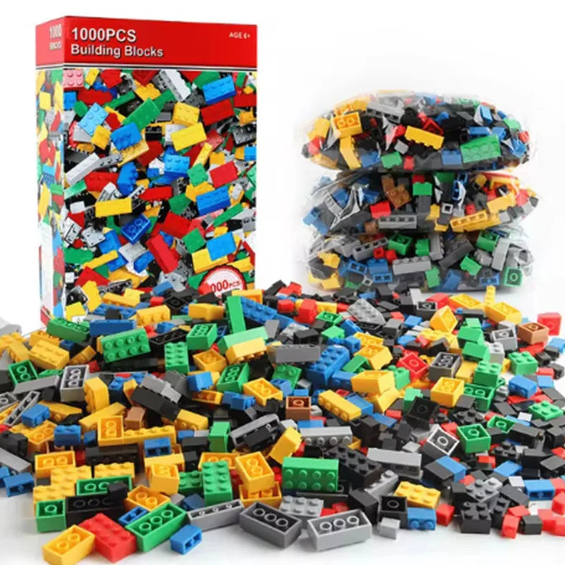 Blocos de Construção Criativos DIY – Conjunto em Massa com 300/500/1000/1500 Peças | Blocos Clássicos de Montar | Presente de Aniversário | Brinquedo Educativo para Crianças