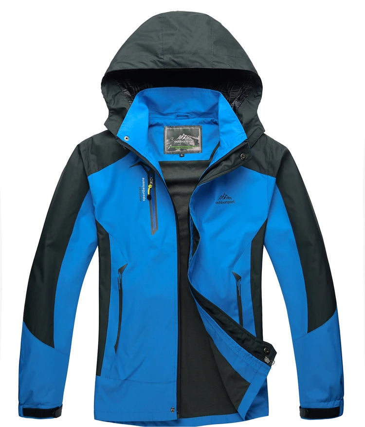 Jaqueta Trvlwego para Acampamento e Caminhadas Masculinas - Outono, Esportes ao Ar Livre, Escalada, Trekking. Blusão de Viagem à Prova d'Água - Preto