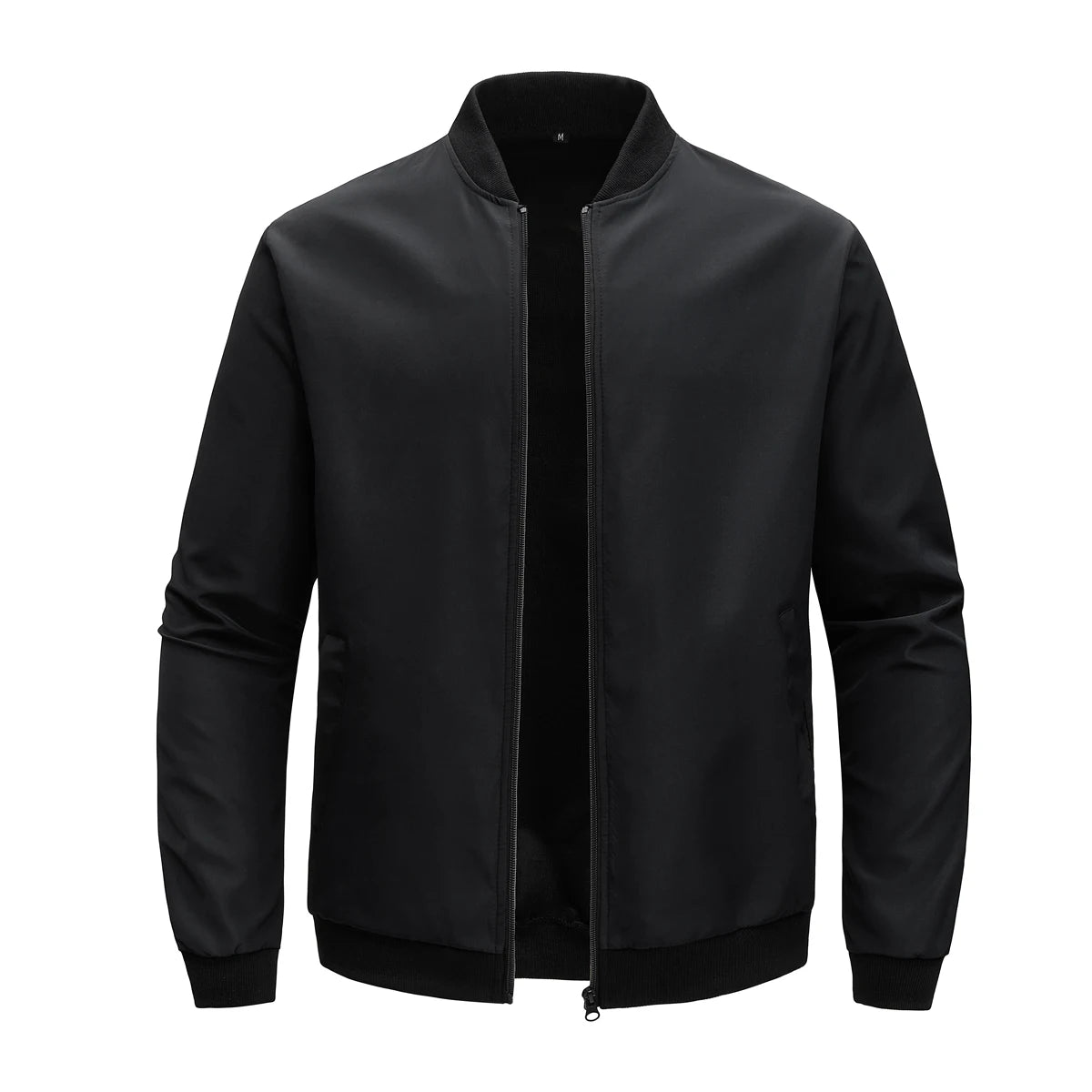 Jaqueta Masculina de Gola de Beisebol - Nova para Primavera e Outono de 2024, Curta, Solta, em Cor Sólida, Estilo Casual e de Negócios, Casaco Fino em Tendência.