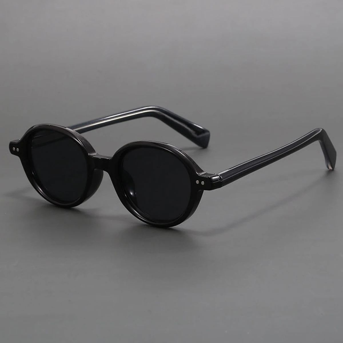 Óculos de Sol Redondos Pequenos de Acetato Polarizados para Homens e Mulheres Óculos de sol ovais femininos retrô em TR90 e acetato.