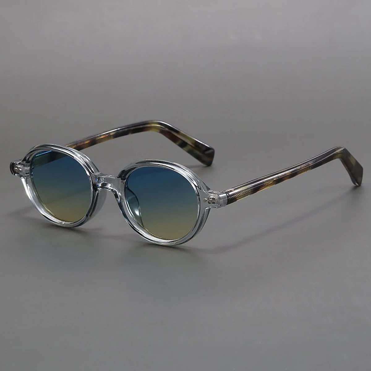 Óculos de Sol Redondos Pequenos de Acetato Polarizados para Homens e Mulheres Óculos de sol ovais femininos retrô em TR90 e acetato.
