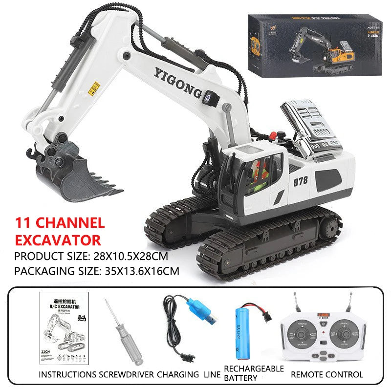 Caminhão Basculante Escavadeira RC 2.4G – Veículo de Engenharia com Controle Remoto
