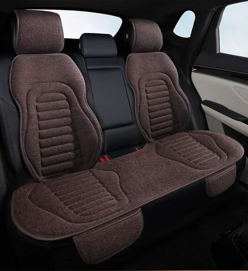 Capa Universal para Assento de Carro em Linho | 4 Estações | Respirável e Antiderrapante | Proteção Elegante para Bancos Automotivos