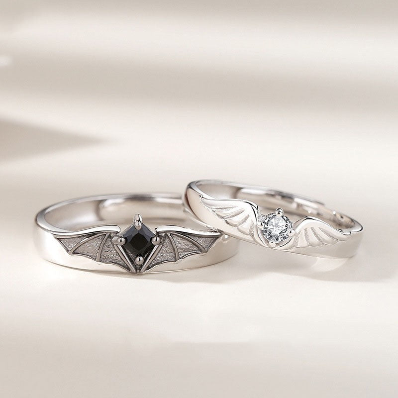 Novo anel ajustável de casal, cor prata, sol e lua — anel aberto para mulheres e homens, ideal para casamento, moda, joias e presentes.