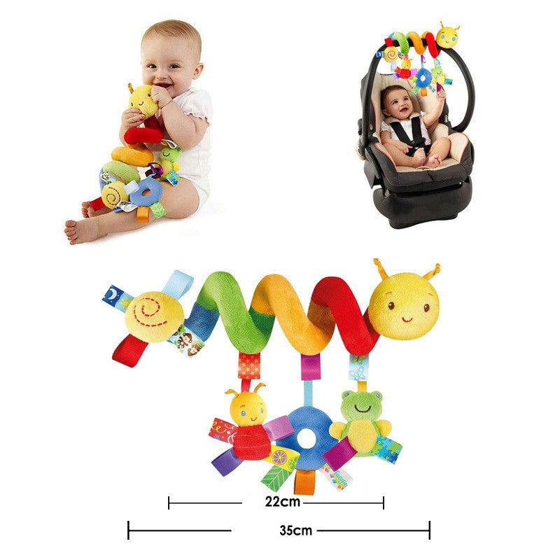 Brinquedo de pelúcia pendurado para bebê – para carrinho e assento de carro, com chocalho e squeaker, ideal para recém-nascidos e viagens.