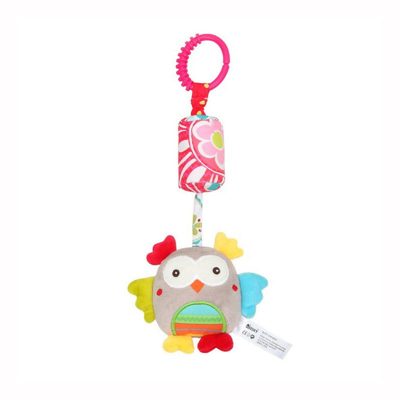 Brinquedo de pelúcia pendurado para carrinho , chocalho educativo com animais fofos, ideal para bebês de 0 a 12 meses