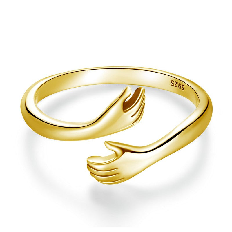 Anel Ajustável Bamoer 925 em Prata Esterlina – Perfeito para Transmitir Amor e Calor, Disponível em 3 Cores.