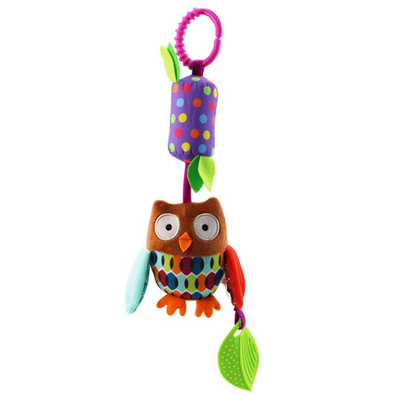 Brinquedo de pelúcia pendurado para carrinho , chocalho educativo com animais fofos, ideal para bebês de 0 a 12 meses