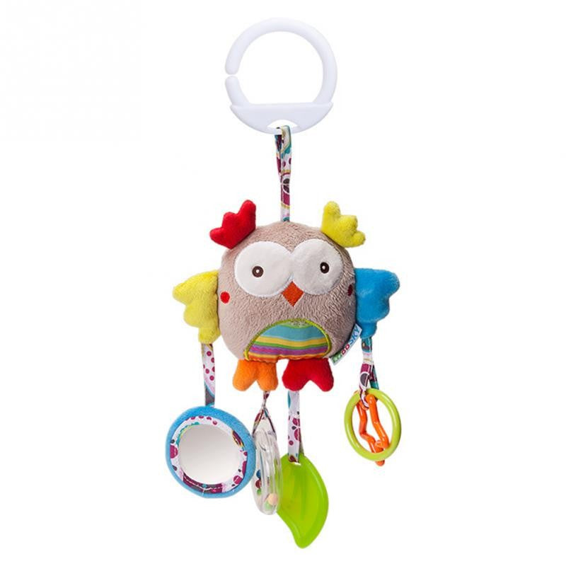 Brinquedo de pelúcia pendurado para carrinho , chocalho educativo com animais fofos, ideal para bebês de 0 a 12 meses