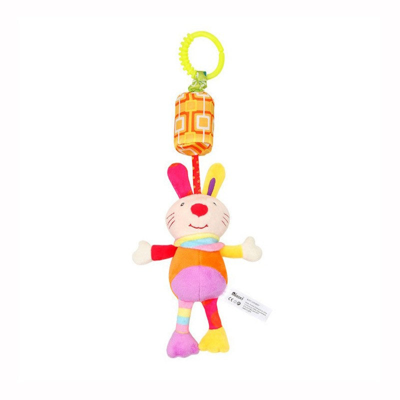 Brinquedo de pelúcia pendurado para carrinho , chocalho educativo com animais fofos, ideal para bebês de 0 a 12 meses