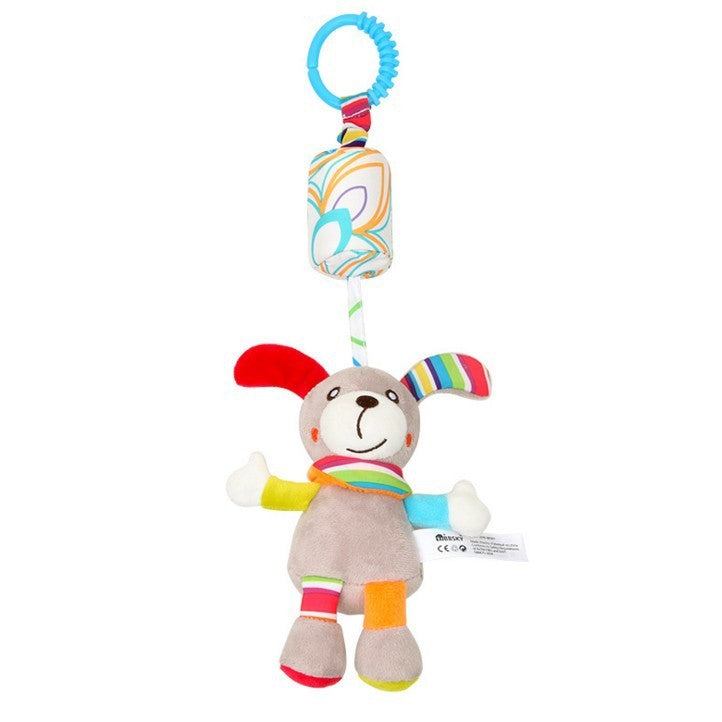 Brinquedo de pelúcia pendurado para carrinho , chocalho educativo com animais fofos, ideal para bebês de 0 a 12 meses